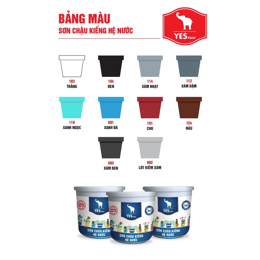 Sơn Chậu Kiểng Yes Nước Lót Kiềm Xám 1kg