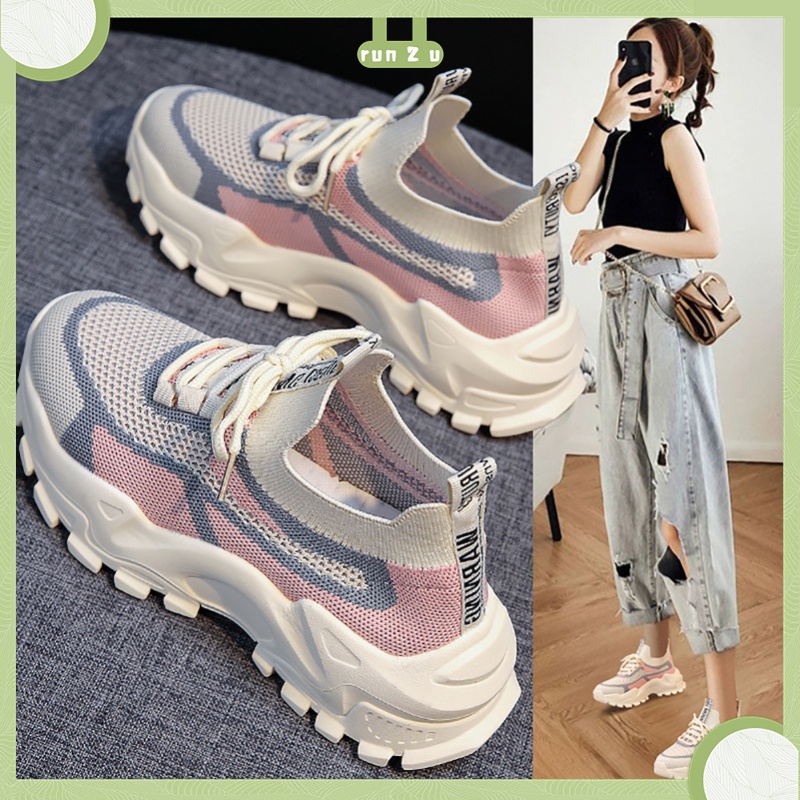 Thonglor Shoe Giày Sneaker Nữ Thoáng Khí Nhẹ Thoải Mái Thể Thao Đế Chạy Hàng Ngày Đi Bộ Đường Dài run 2 u