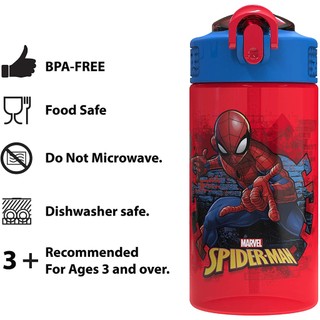 Bình nước nhựa hình người nhện spiderman zak designs marvel kids 16oz =464ml từ mỹ