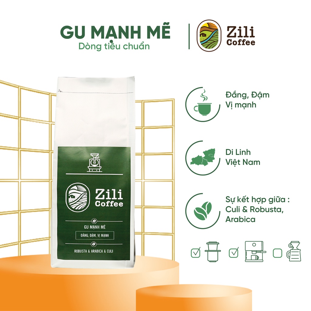 Cà phê nguyên chất mộc ZILI COFFEE chọn lọc từ những hạt cafe tốt nhất NGON ĐẬM VỊ THƠM NỒNG dành cho quán [Combo 1kg]