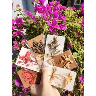 Thiệp hoa khô mini vintage làm quà tặng, trang trí, quà tặng