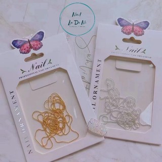 Bịch dây bi Vàng - Bạc trang trí móng nail