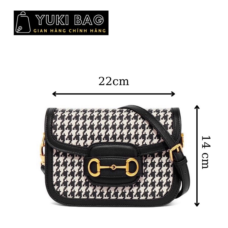 Túi xách nữ đeo chéo,đeo vai,kẹp nách,Họa tiết caro Yuki Bag,đi chơi, đi làm, da đẹp, thời trang cao cấp size 22cm YB118