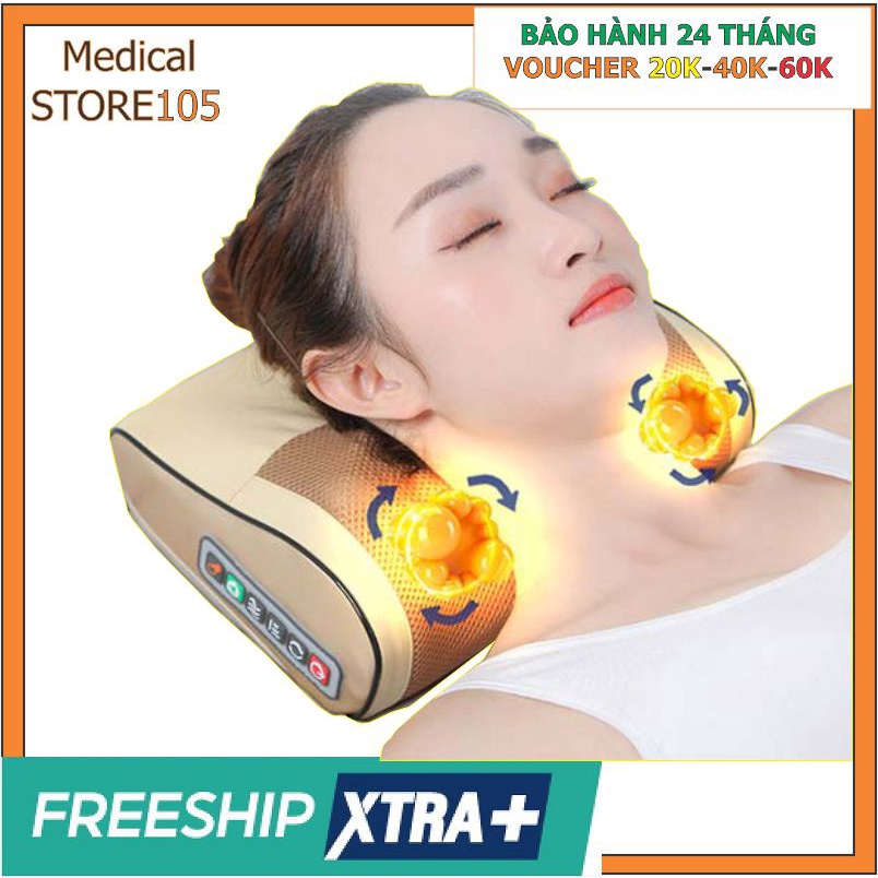 Máy Massa Cổ Vai Gáy; Gối Massage Rung Xoay Hồng Ngoại 16 Bi BEAME SA-G38