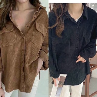 Áo sơmi nhung tăm QC nhiều màu cho nữ
