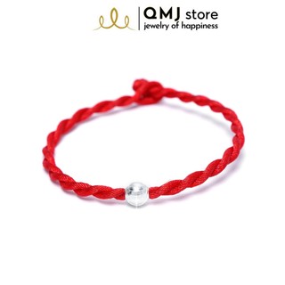 QMJ Vòng tay chỉ đỏ Bi bạc 925 mix dây tơ lụa xoắn, xinh xắn và may mắn - Q132