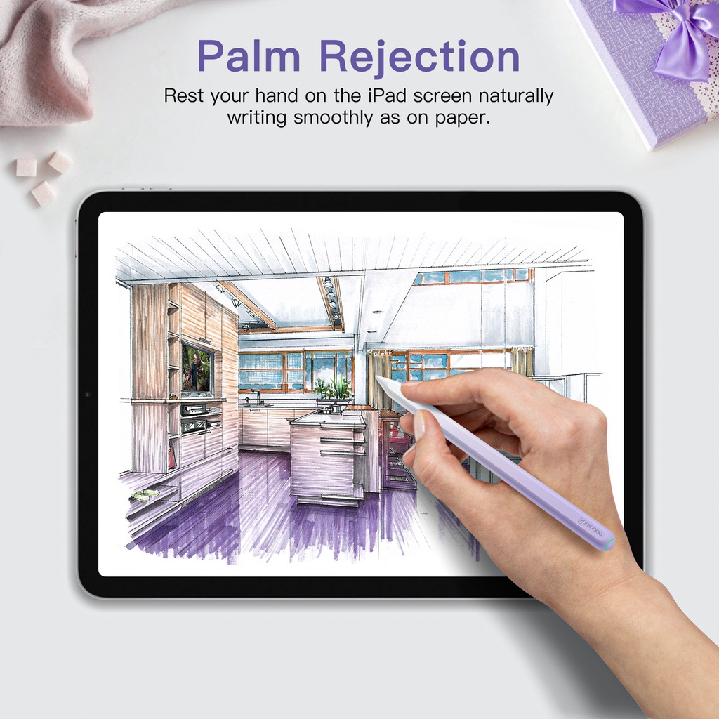 Bút Cảm Ứng GOOJODOQ GD13 Cho iPad Bút Chì Air 4 5 Pro 11 12.9 2018 2020 2021 Mini 6 Lòng Bàn Tay Từ Chối