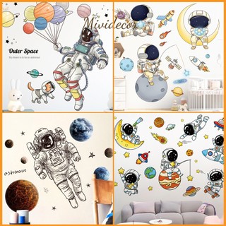 Hệ mặt trời decal dán tường các hành tinh decor vũ trụ MIVIDECOR hình dán tường cho bé trai hình dán khủng long