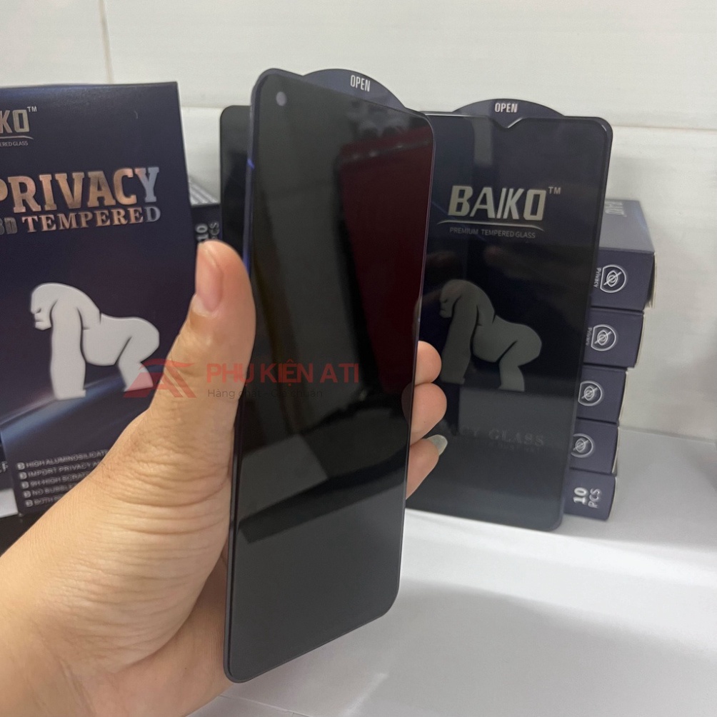 Kính cường lực Baiko Chống nhìn trộm Xiaomi Full dòng Poco C40 Mi 12T Note 12 Pro Note 11 Redmi 10 K40 Gaming K60 X4 pro