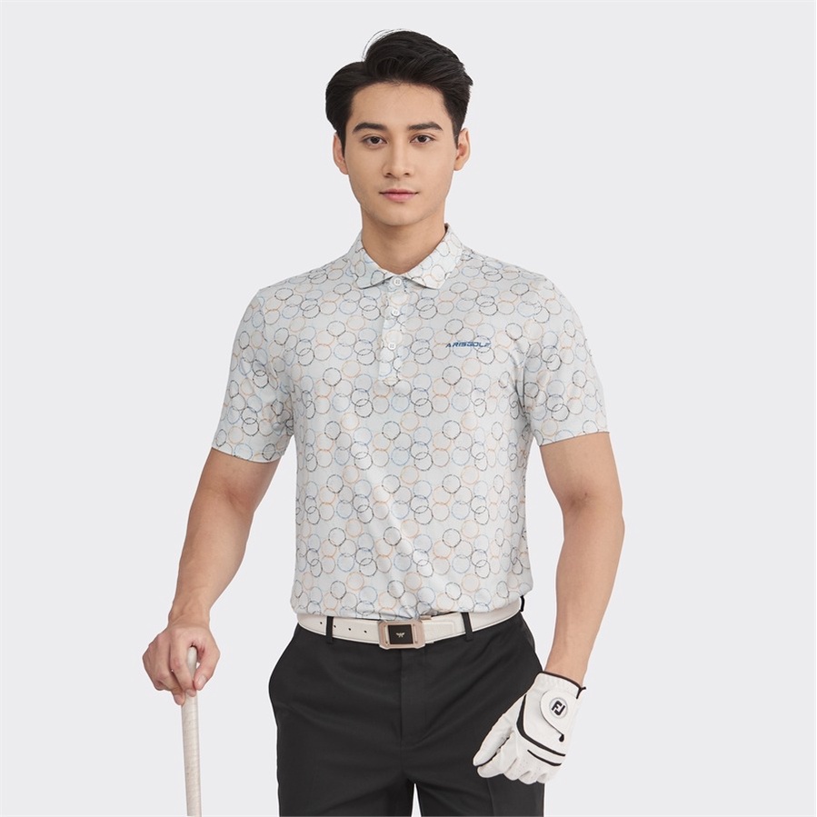 [MỚI] Áo polo ngắn tay ARISTINO dáng Golf fit khỏe khoắn,  họa tiết vàng xanh in tinh tế, ấn tượng- APSG19S2