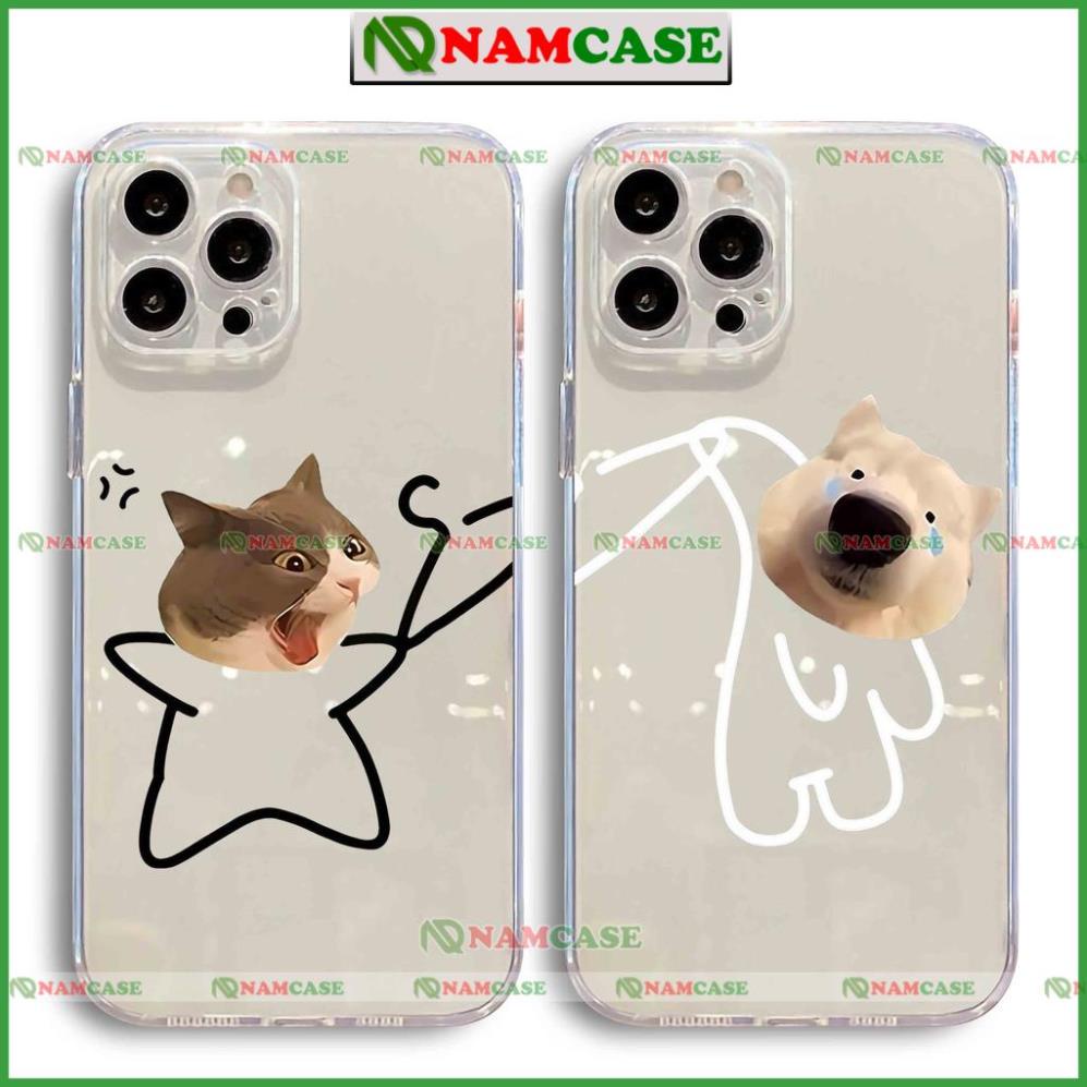 Ốp lưng iphone cặp đôi hoạt hình độc lạ chó mèo ngộ nghĩnh dễ thương đẹp cho ip 6/6s/7/8/X/XS/11/12/13/14 Pro Plus Max