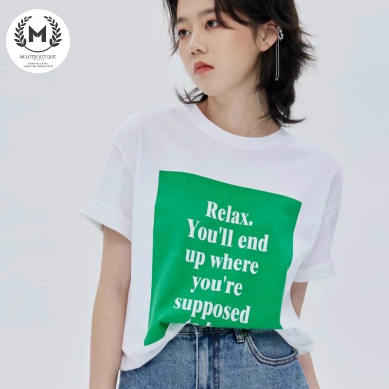 áo thun cotton 100% thoáng mát có giãn,thấm hút kháng khuẩn,Milotboutique, thun cổ tròn, phông,áo phông trắng nữ.