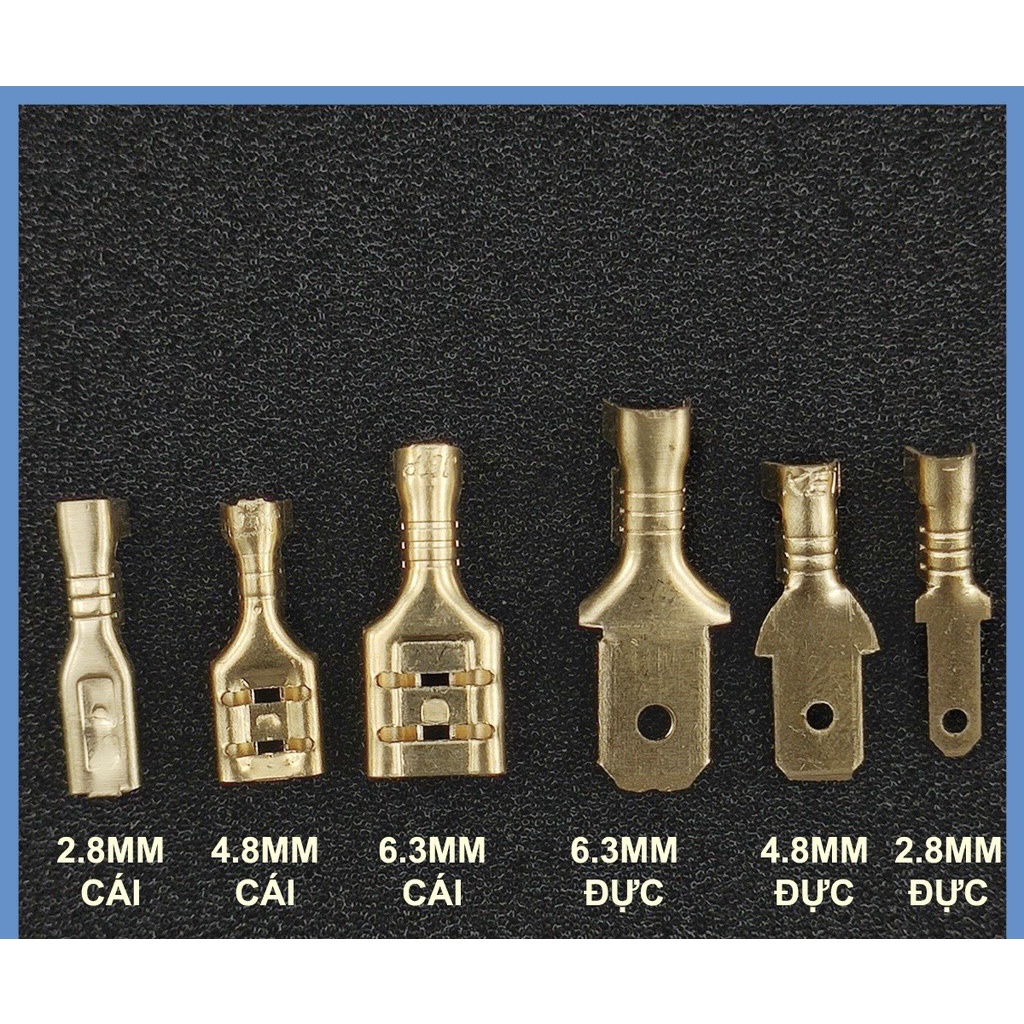 100 Đầu Cos Nối Dây Điện, cos gài ghim, cốt đực cốt cái trần, cosse loa, jack loa