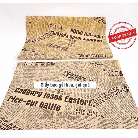 Giấy Gói Hoa - Gói Quà Cỡ Lớn Vintage Họa Tiết Tờ Báo Cũ Cổ Điển 50x70cm