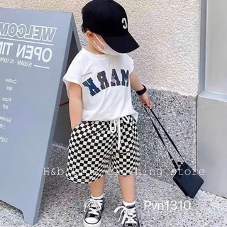 Set bộ quần áo sát nách bé trai MARK màu trắng