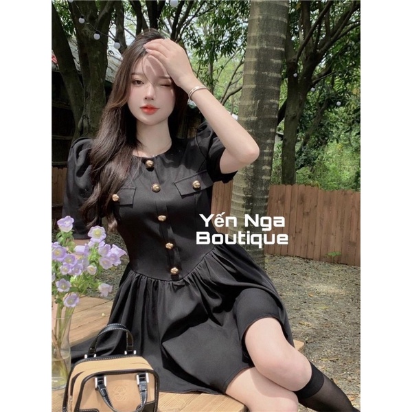 ĐẦM XOÈ HACK DÁNG 2 MÀU TRẮNG ĐEN CHE BẮP TAY ÔM EO HÀNG CHUẨN