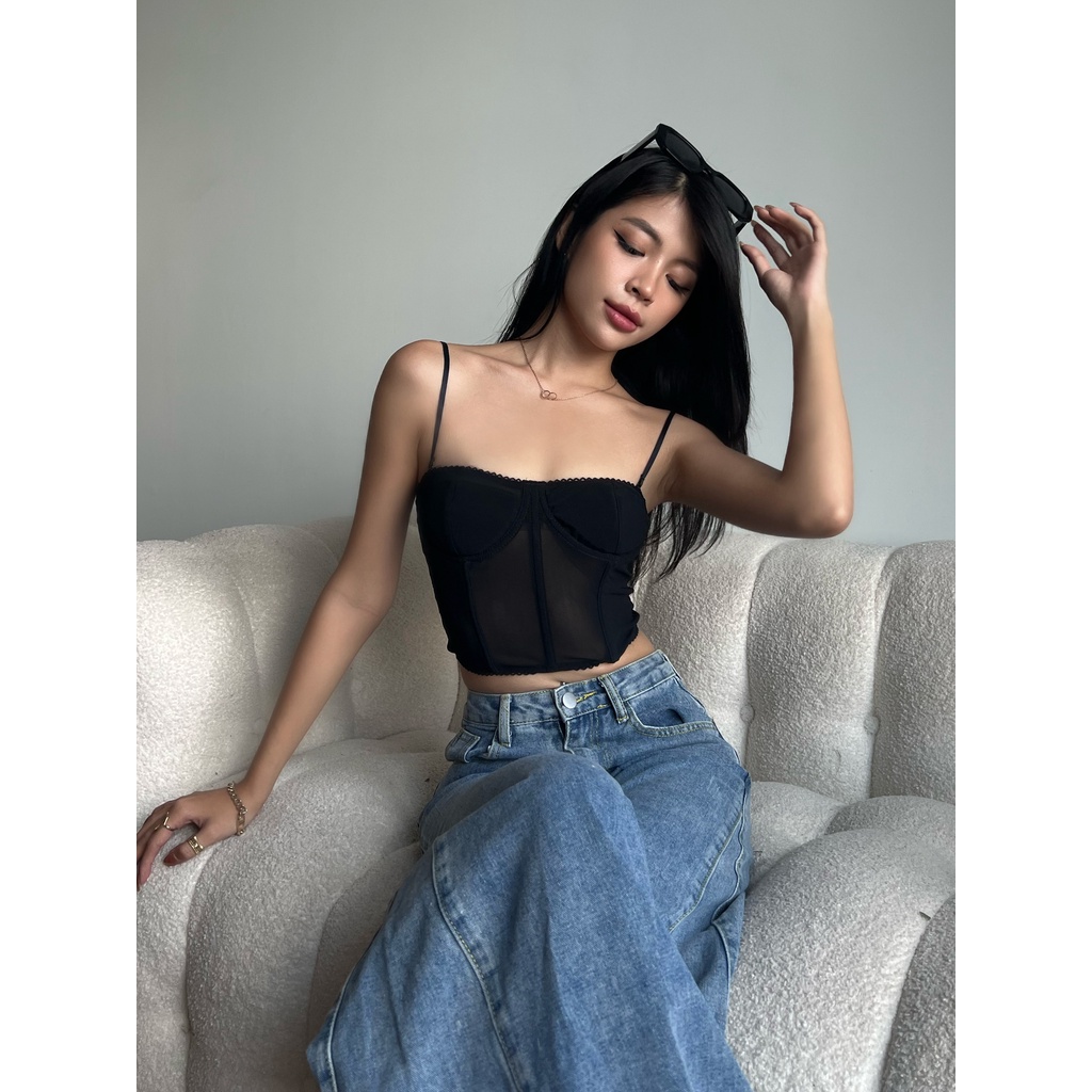 Caitlyn Corset - Áo Corset Petty Brawee Ren Đen