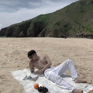 Quần thun ống rộng trắng đi biển Summer Pant cho Nam