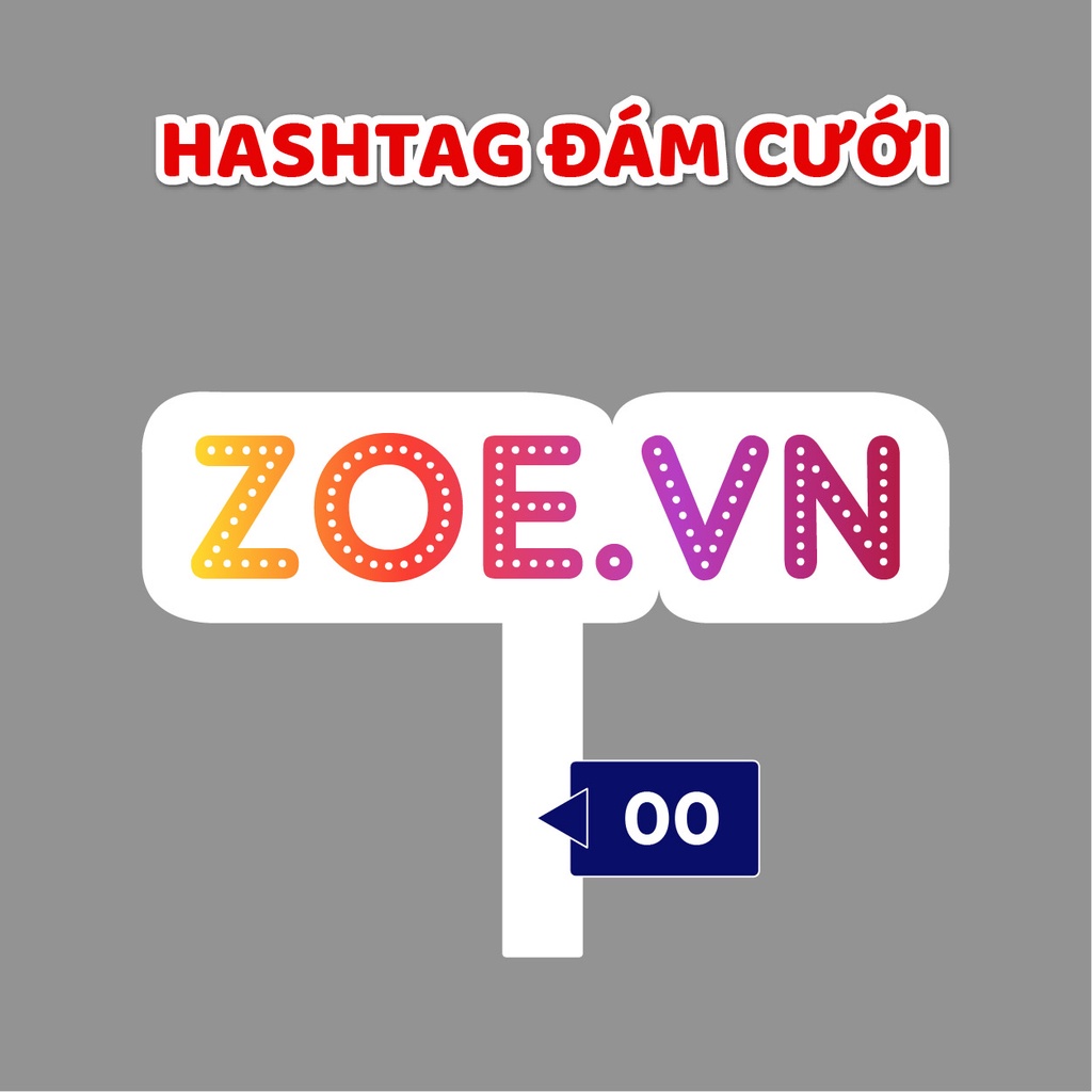 Bảng hashtag cầm tay chụp hình đám cưới