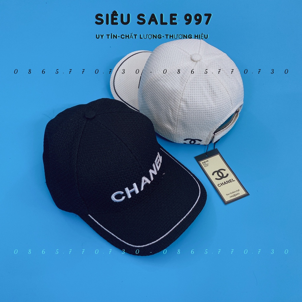 COMBO 2 CÁI NÓN THÊU VIỀN CHAANEL MẪU MỚI CHẤT LƯỚI THỜI TRANG CAO CẤP FULL TEM MÁC