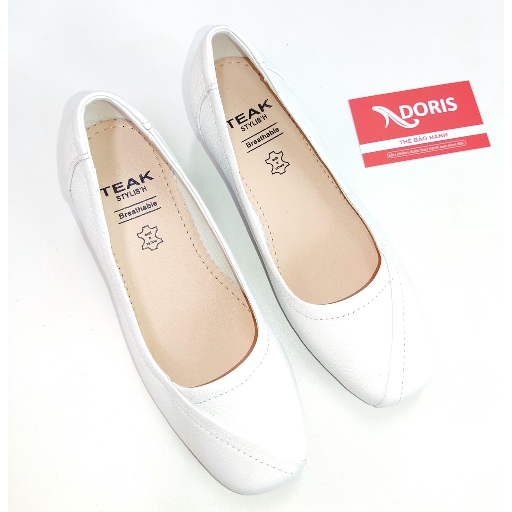 Giày Búp Bê Đế Xuồng da thật 3cm mũi vuông 304- FOMR CHUẨN- CÓ BẢO HÀNH.