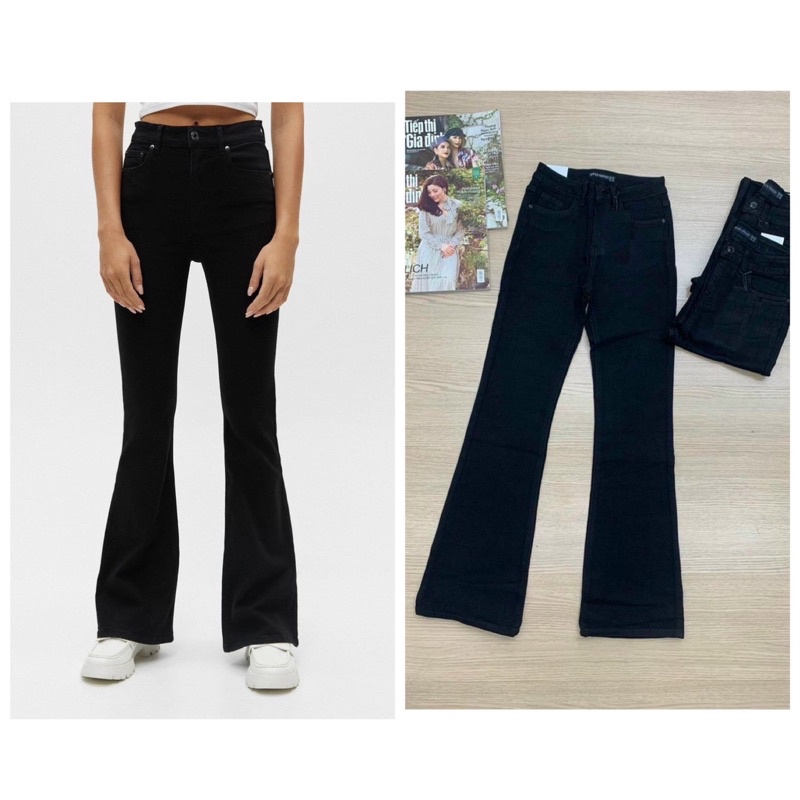 Quần jean ống bát đen Asos xuất xịn