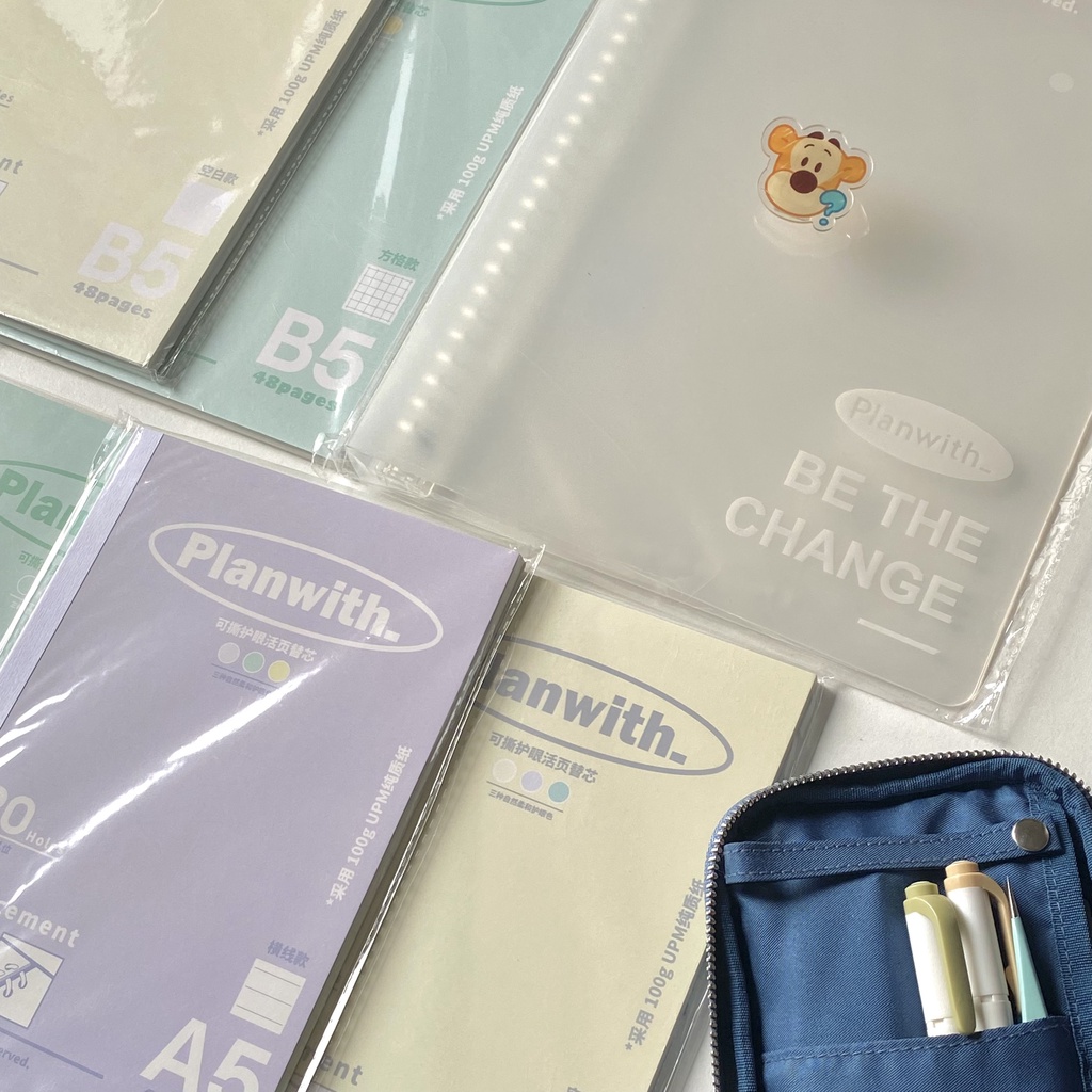 Binder Planwith size A5 B5, Refill Book 3 màu kèm sticker Arttherapy