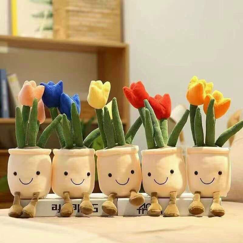 Gấu Bông Chậu Hoa TULIP-GẤu-Voi-Thỏ-Vịt-Heo Dễ Thương-Chất Miniso Mềm-Hàng Nhập Cao Cấp-Lông Siêu Mịn