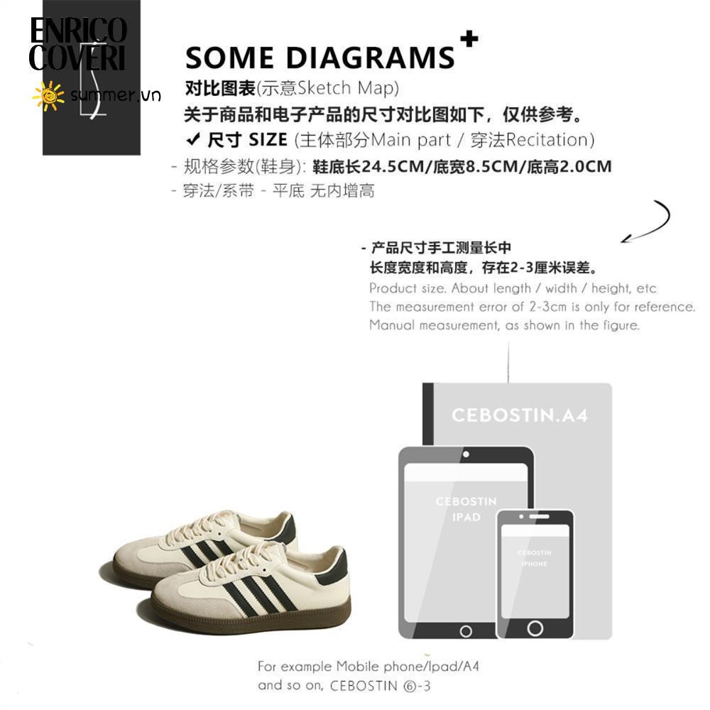 Giày Sneaker Đế Bằng Chống Trượt Kiểu Retro Đức Dễ Phối Đồ Cho Nữ