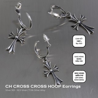 Khuyên tai Chrome Hearts Mono nam nữ bạc 925 phong cách cá tính, Khuyên tai nam nữ CH Mono sang trọng và tỏa sáng