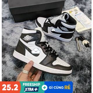 Giày Sneaker Jordan Cổ Cao Nam Nữ, Giày JD1 Thể Thao Panda Đen Trắng Hàng Đẹp Full Box