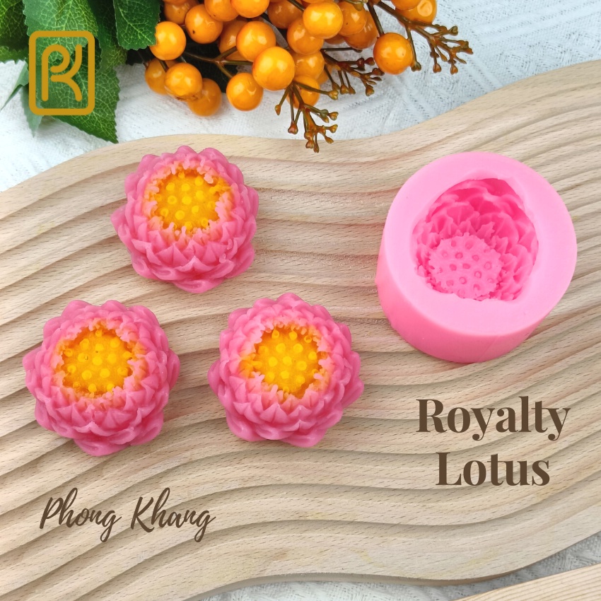 Khuôn silicon 4d Phong Khang làm rau câu hoa sen hoàng gia