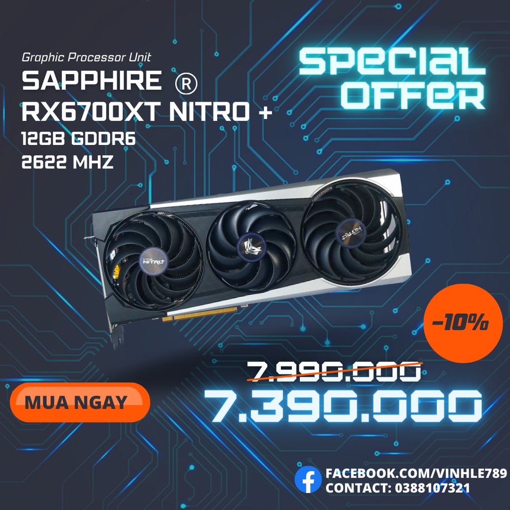 Card màn hình SAPPHIRE RX 6700XT NITRO + [USED] | BigBuy360 - bigbuy360.vn