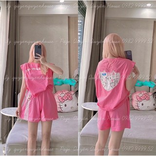 [ Rẻ vô địch ] Set bộ đùi chất cotton form rộng - hello kitty