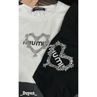 Áo phông miumiu trái tim đính full đá