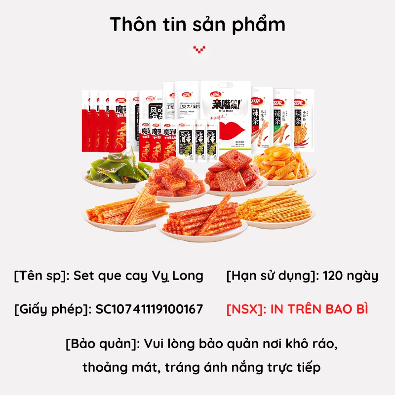 Set que cay Vỵ Long 65g-106g tự chọn thơm ngon đậm vị đồ ăn vặt Sài Gòn vừa ngon vừa rẻ | Dacheng Food