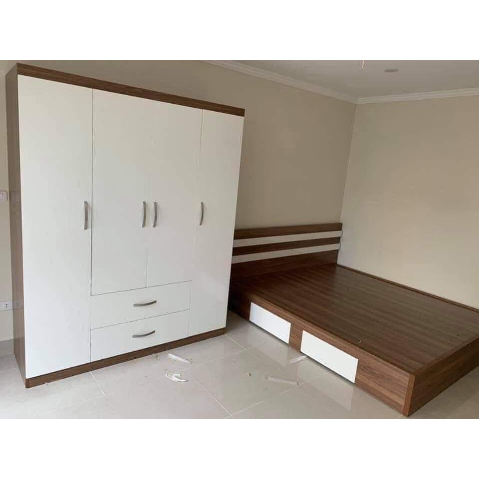 Tủ 1m6x2m và giường 1m6x2m có ngăn kéo