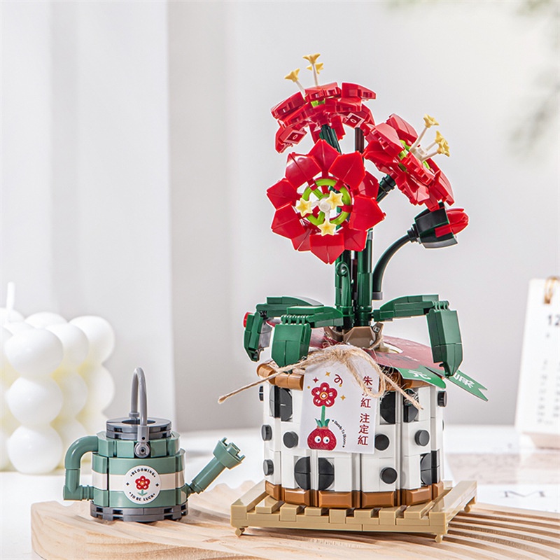 Đồ chơi lắp ráp mô hình chậu cây dâu tây, chậu hoa mẫu mới
