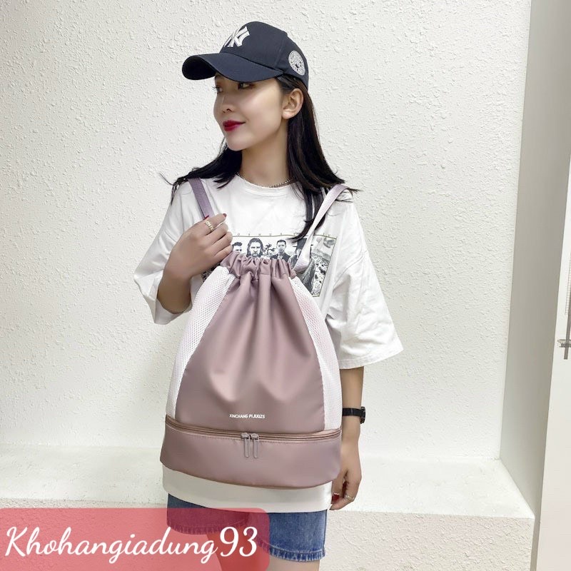 Túi balo dây rút có ngăn để giày thể thao du lịch Ba lô dây rút chống thấm nước đựng đồ bơi