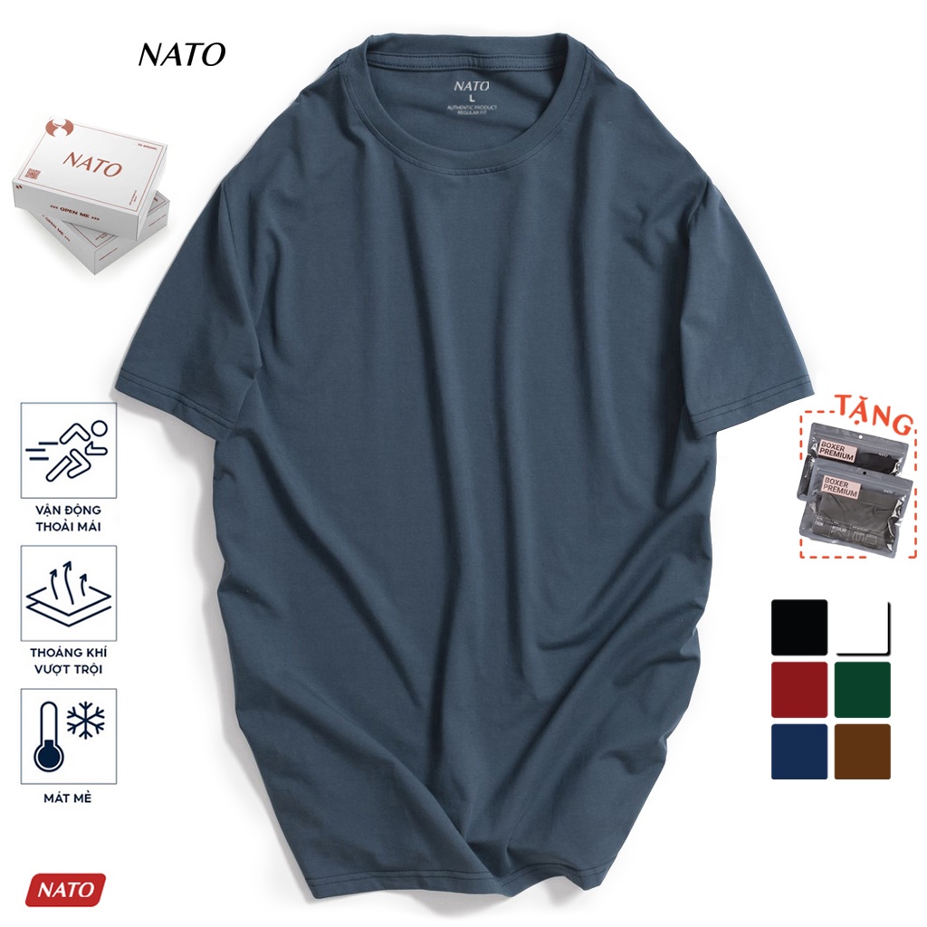 Áo Thun Cổ Tròn Nam COTON Vải Cotton Cao Cấp Đẹp Áo Phông Tay Ngắn Màu Đen Trắng Đỏ Xanh Navy Trơn Họa Tiết NATO