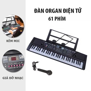   KÈM MIC  Đàn PIANO ORGAN Điện Tử 61 Phím M6102 Cho Bé Tập Chơi Đàn Tại Nhà Kèm Mic 