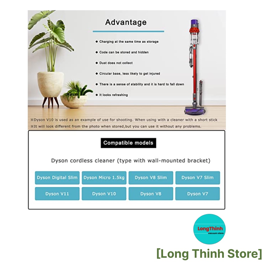 Dysonn Floor Dok Đế sạc / Giá treo máy hút bụi  V7 V8 V10 V11 V12 V15 Slim - Chất lượng cao