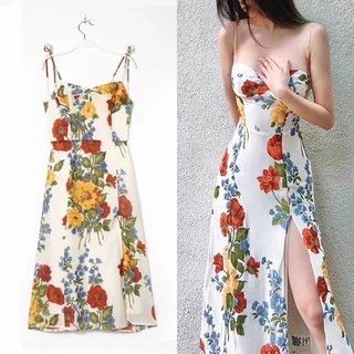 Order 15 ngày- Đầm dây hoa xẻ tà