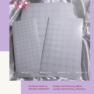 Sticker tròn trắng deco toploader