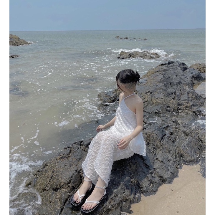 SET ÁO YẾM ĐAN LƯNG KÈM QUẦN SUÔNG CULOTTES TRẮNG LÔNG