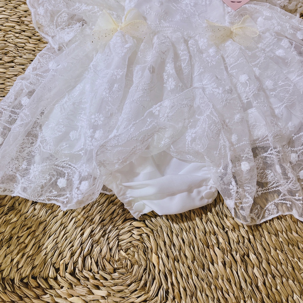 Body váy ren trắng cao cấp cho bé gái sơ sinh diện đi chơi tiệc, thôi nôi, đầy tháng - Riokids BD75