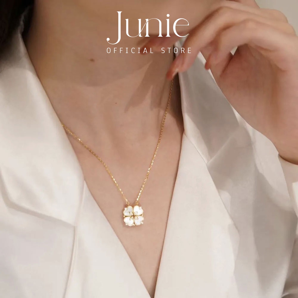 Dây Chuyền JUNIE, Tạo Hình Cỏ Bốn Lá Trái Tim Dễ Thương N-LILY