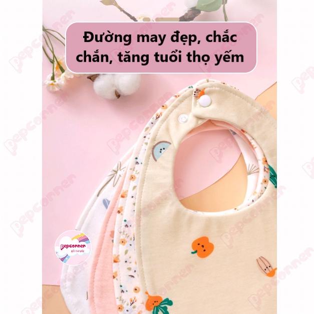 Yếm vuông yếm chữ U cotton mềm mịn thấm hút tốt