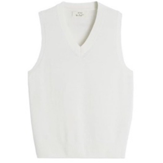 Áo gi lê nam màu trắng Zara authentic 100% WOOL KNIT VEST size XL