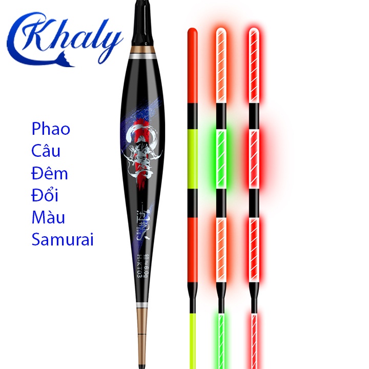 Phao Câu Đài Kiếm Sỹ Đạo SAMURAI, Phao Điện Đổi Màu Tăm To Cao Cấp PC-24 cancau24h